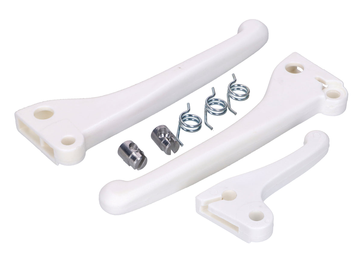 Kit levier blanc avec ressorts et embout à insérer pour Piaggio Ciao, SI, Garelli Cyclomoteur