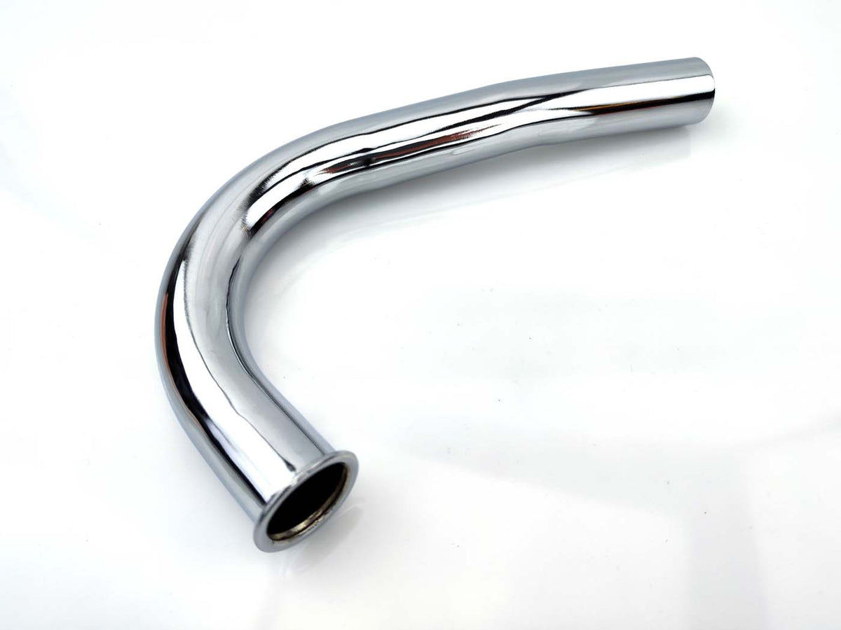 Collecteur dÂ´échappement chromé 32mm 250mm 1 coude à droite pour Miele K, DKW, Göricke, Gritzner, KTM, Hercules MK K