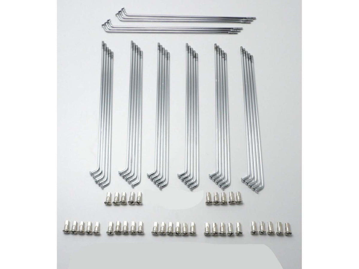 Rayons chromés 160mm avec embout (36 pièces) pour Puch, MV, MS, DZ, VS