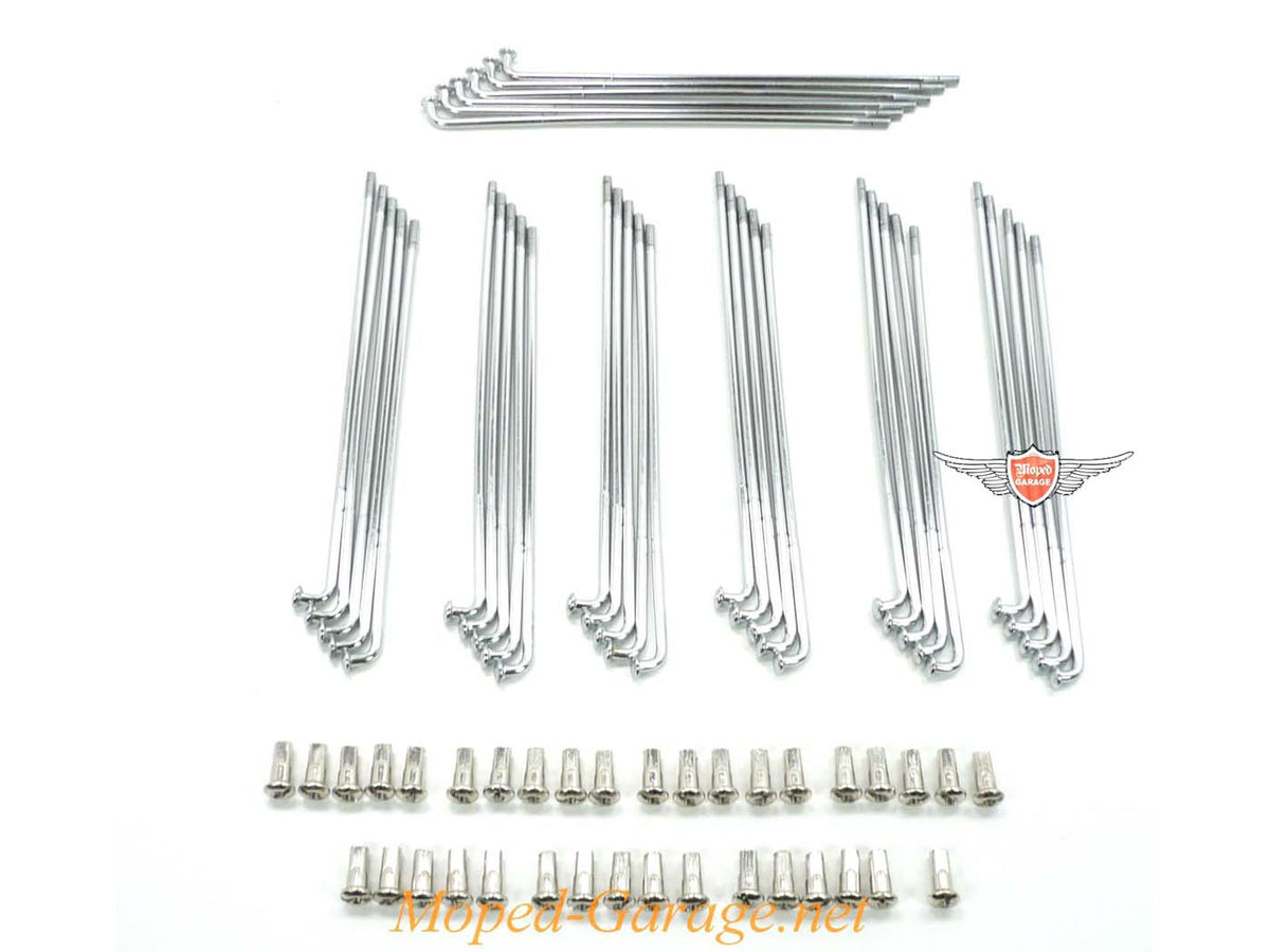 Rayons Chrome 151mm 3,18mm 90° avec embout 3,47mm 36 pièces pour Kreidler, Florett RS, RMC