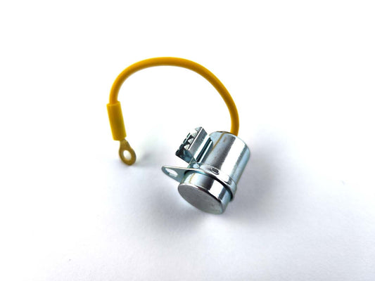 Condensateur métallique avec câble jaune pour Piaggio, Vespa, Ciao, Si, Citta, Bravo
