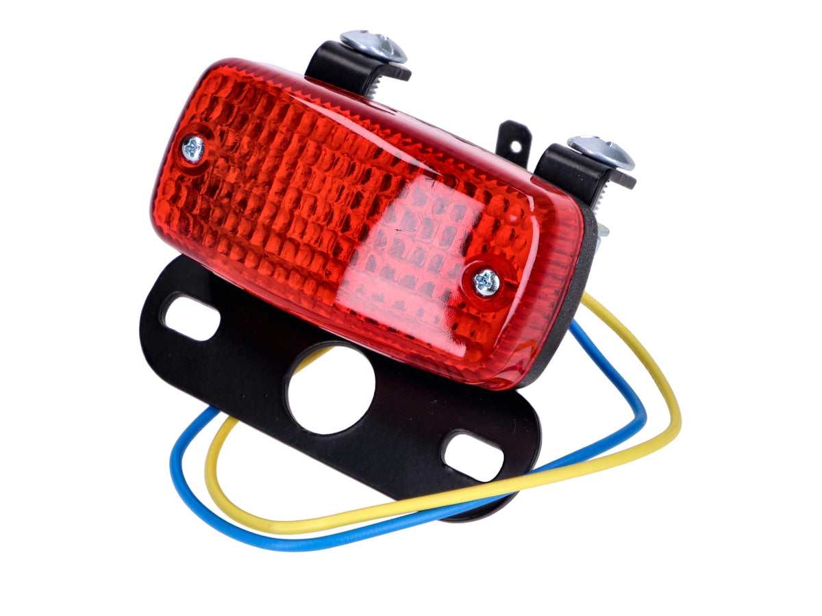 Mini feu arrière avec support de plaque 73x37mm universel