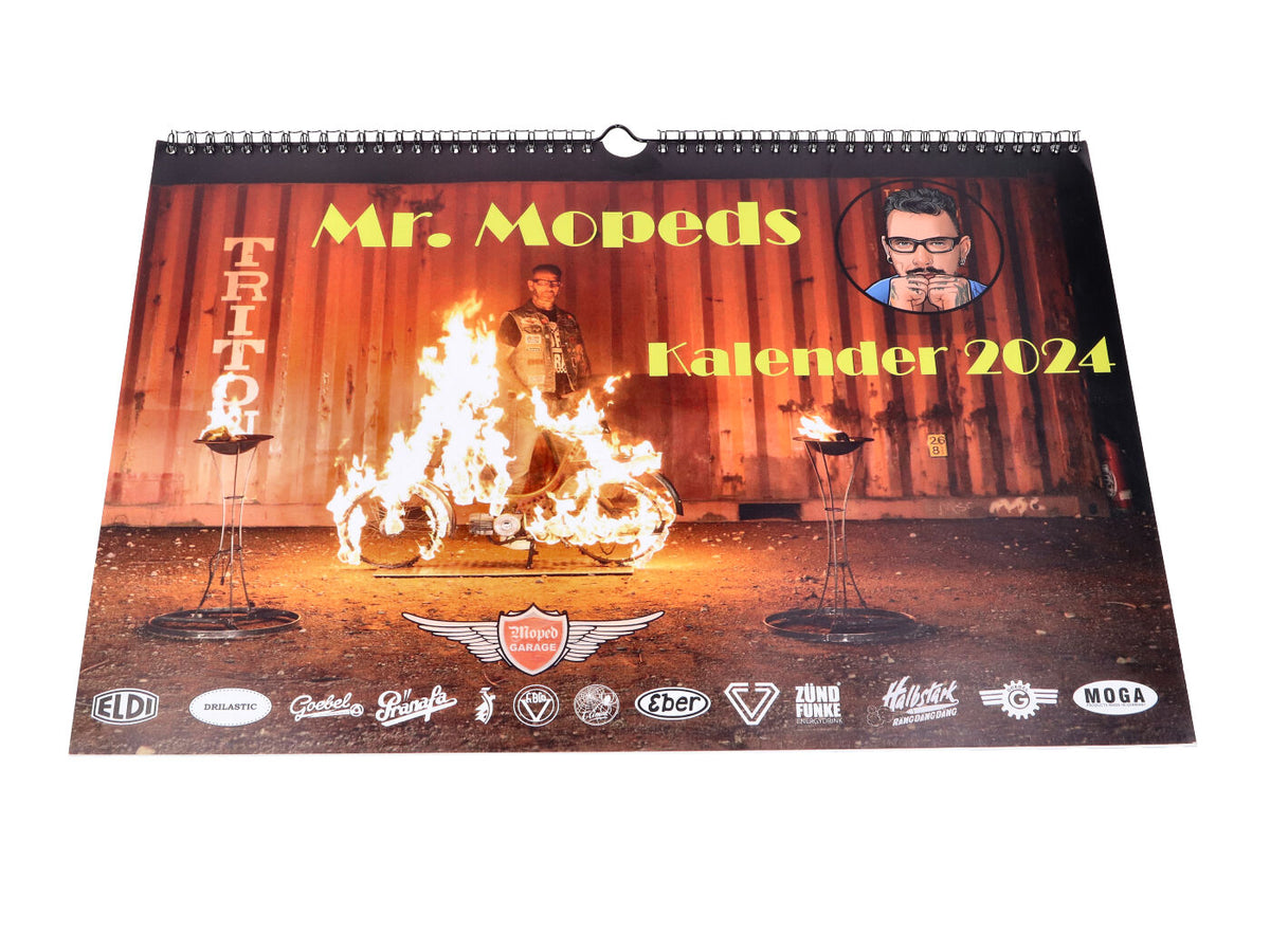 Calendrier 2024 Moped Garage Mofa Mokick Rétro Rockabilly Années 50