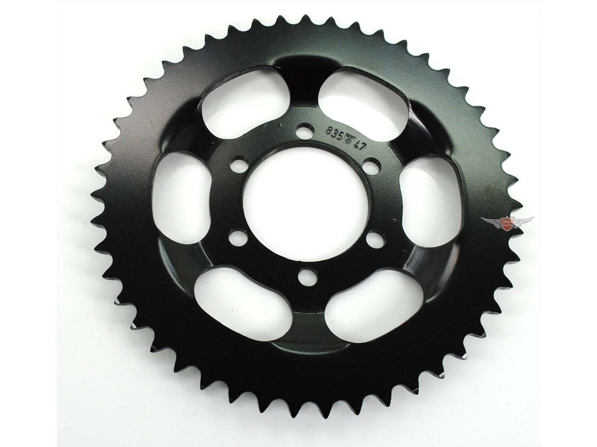 Pignon Esjot acier noir 47 dents 120mm pour Zündapp ZD 20, 40, 25, ZL Hai CX 25 TS, ZS ZE C 50 Sport, GTS 50, Super Combinette, Sport Falconette