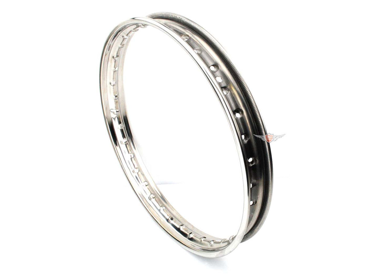 Jante inox 1,5 x 17 pouces 36 trous 6,5mm trou dÂ´embout pour Kreidler Florett K 54/32 DB, Eiertank, RS, LF, LH, RM, TM, GT RMC, Zündapp KS 50, GTS C 50 Sport, Sport Combinette, Hercules MK