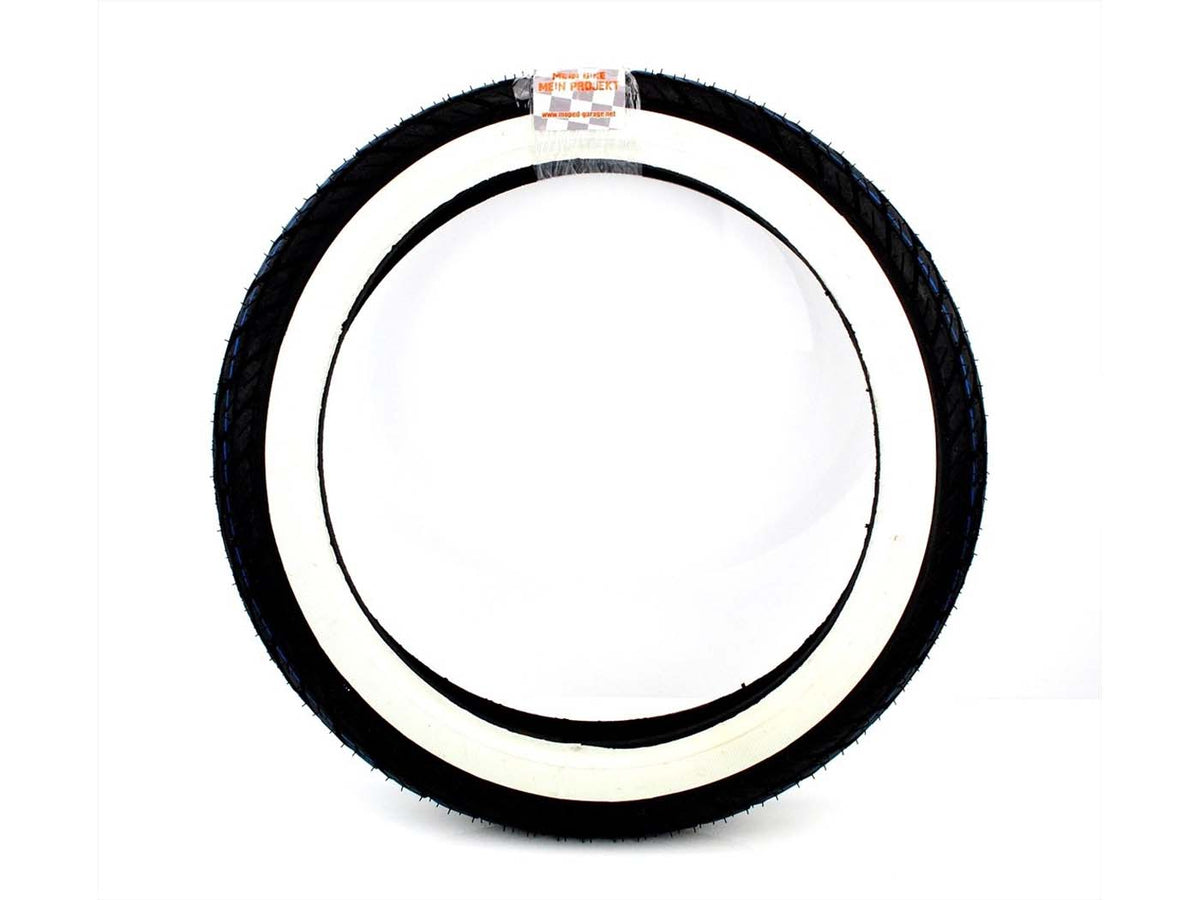 Pneu Kenda Nylon Blanc 2,75 x 17 41P pour Kreidler Florett Eiertank RS, RM, TM, RMC, LF, LH, Super 4, Hercules MK, K, KX, Ultra, Zündapp KS, CS, GTS, C