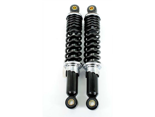 Jeu dÂ´amortisseurs DMP 280mm noir pour Kreidler, Honda Camino, Vespa Citta, Puch Maxi, Tomos Mofa, Moped, Mokick