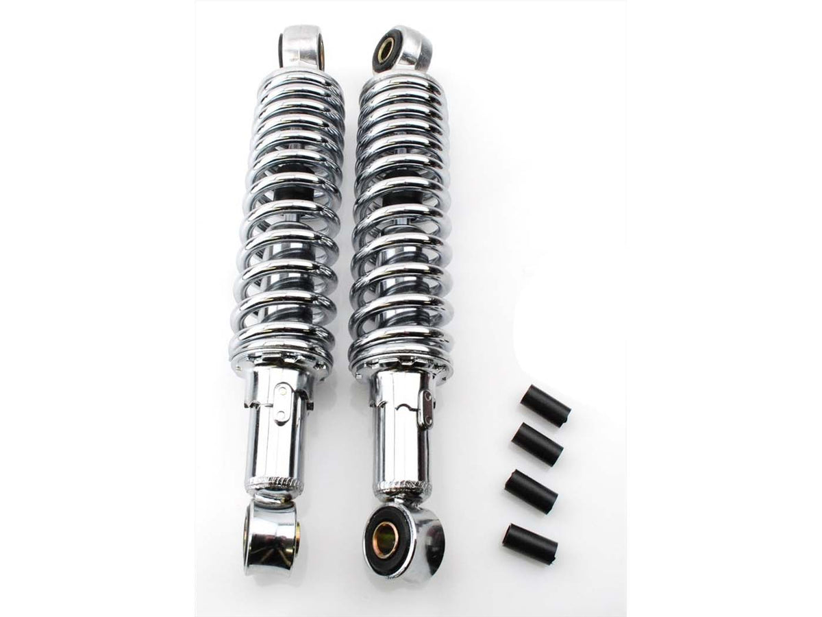 Jambes de suspension chromées 240mm Réglables Progressives pour Kreidler Flory, Zündapp, Hercules, Puch