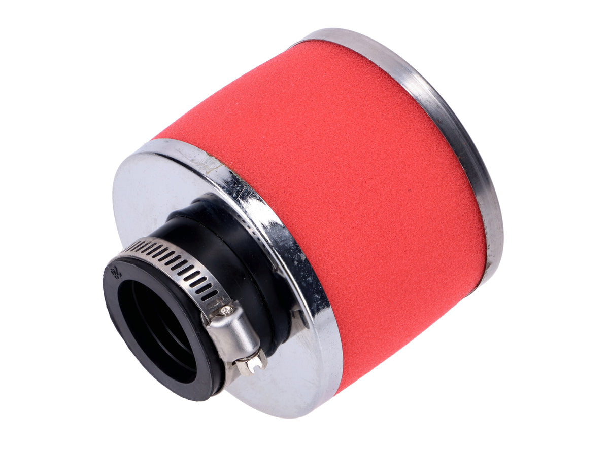 Filtre à air Powerfilter mousse 28mm 75mm rouge chromé pour Puch, Zündapp, Hercules, KTM, DKW, Simson