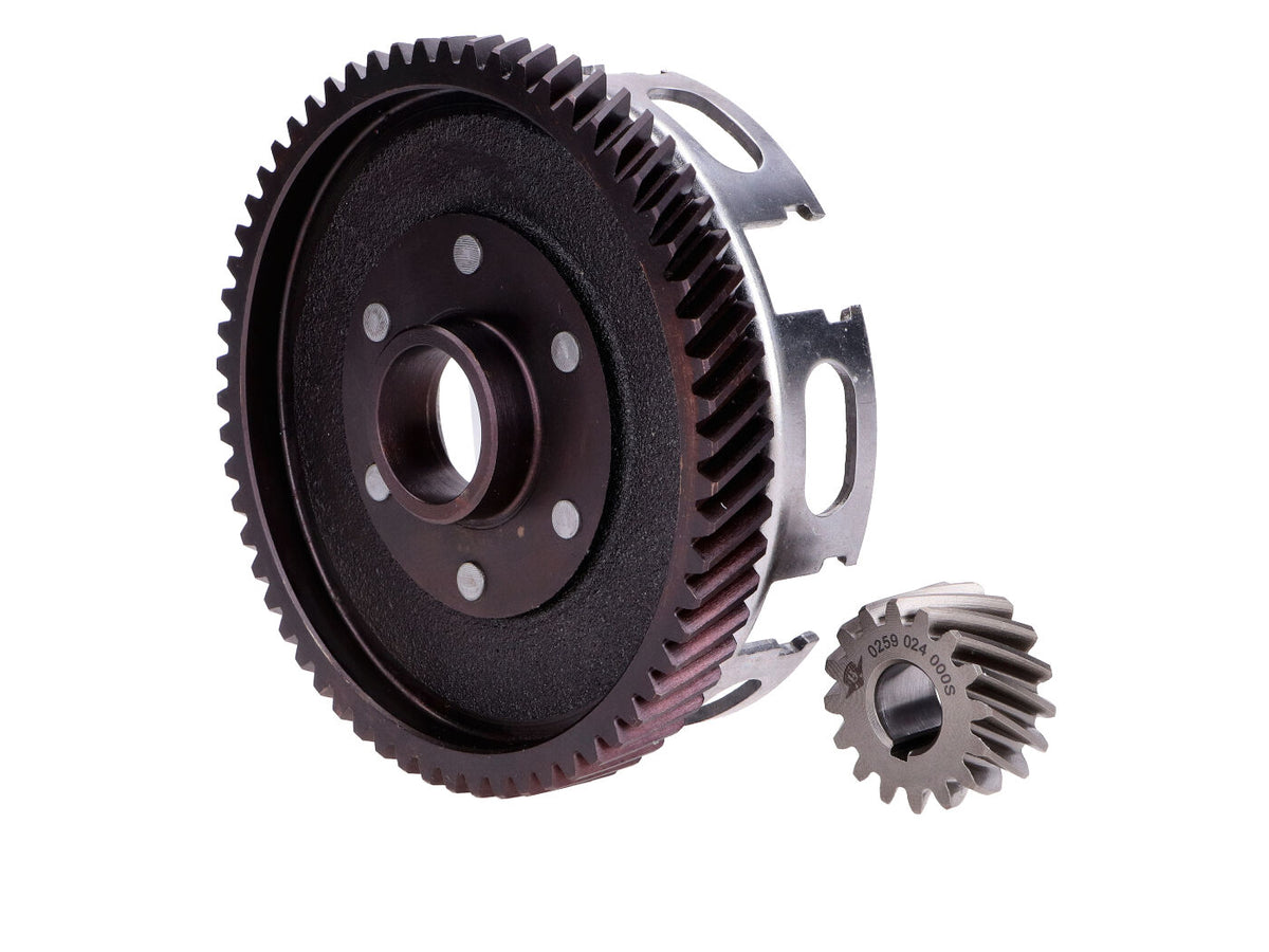 Carter dÂ´embrayage avec roue dentée en métal pour Sachs 50/2, 50/3, 50/4, Hercules, Miele, DKW, Rixe, KTM, Göricke