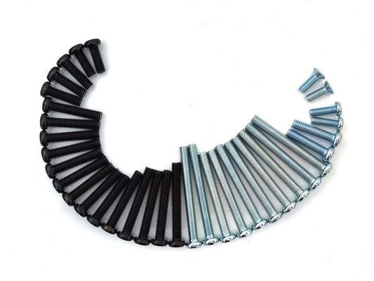 Jeu de vis acier 26 pièces noir/argent pour Yamaha DT 50 M, MX, RD MX