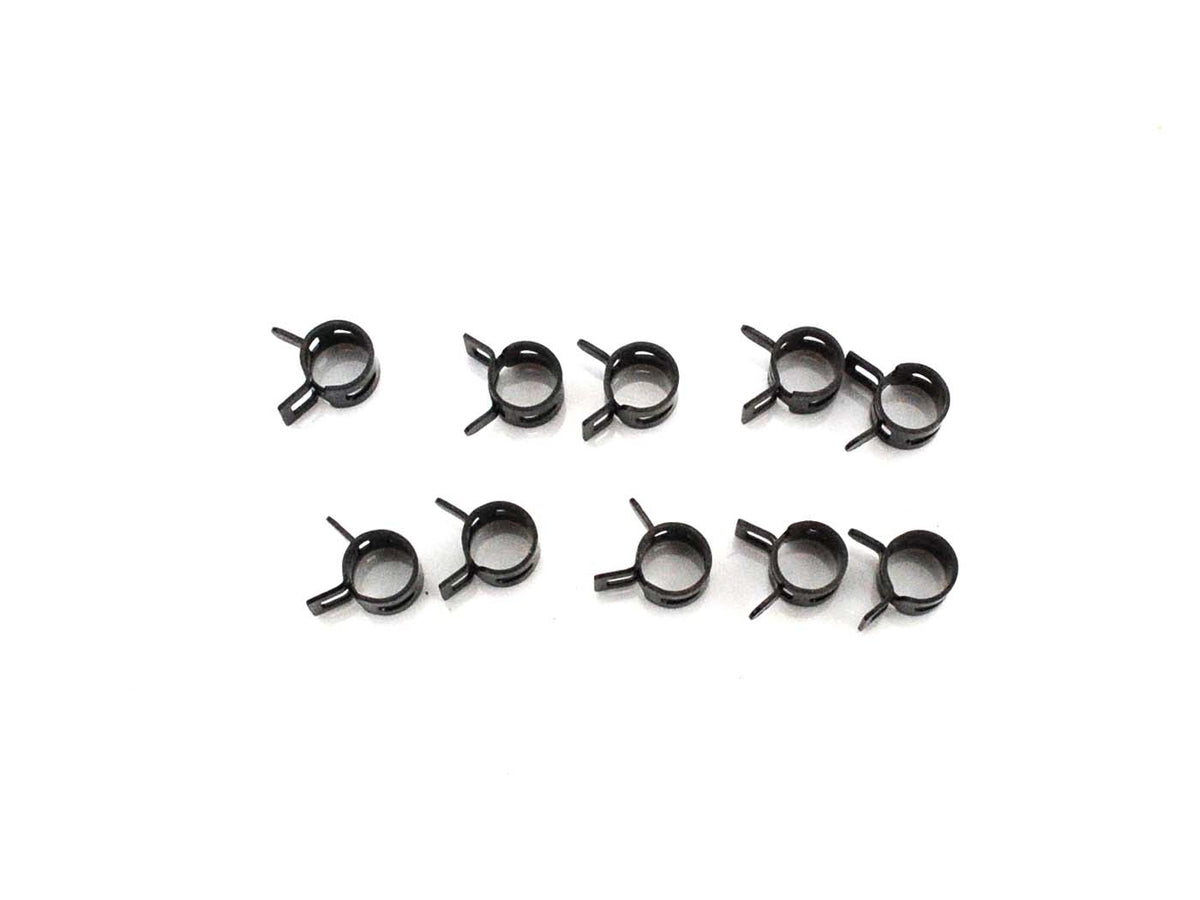 Collier de serrage à ressort noir 10mm Pack de 10 pour cyclomoteur, mobylette, mokick