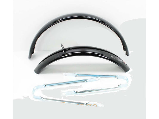 Garde-boue métal noir 440mm 55mm 650mm 460mm pour mobylette, cyclomoteur, mokick