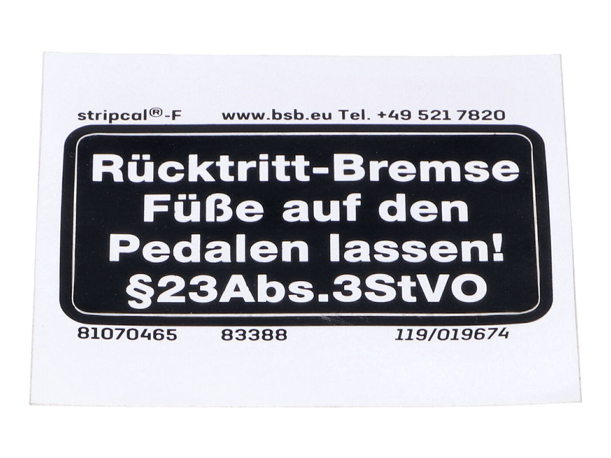 Autocollant cadre dimensions 53/27mm couleur noir blanc pour Hercules, Prima, HR Hobby Rider