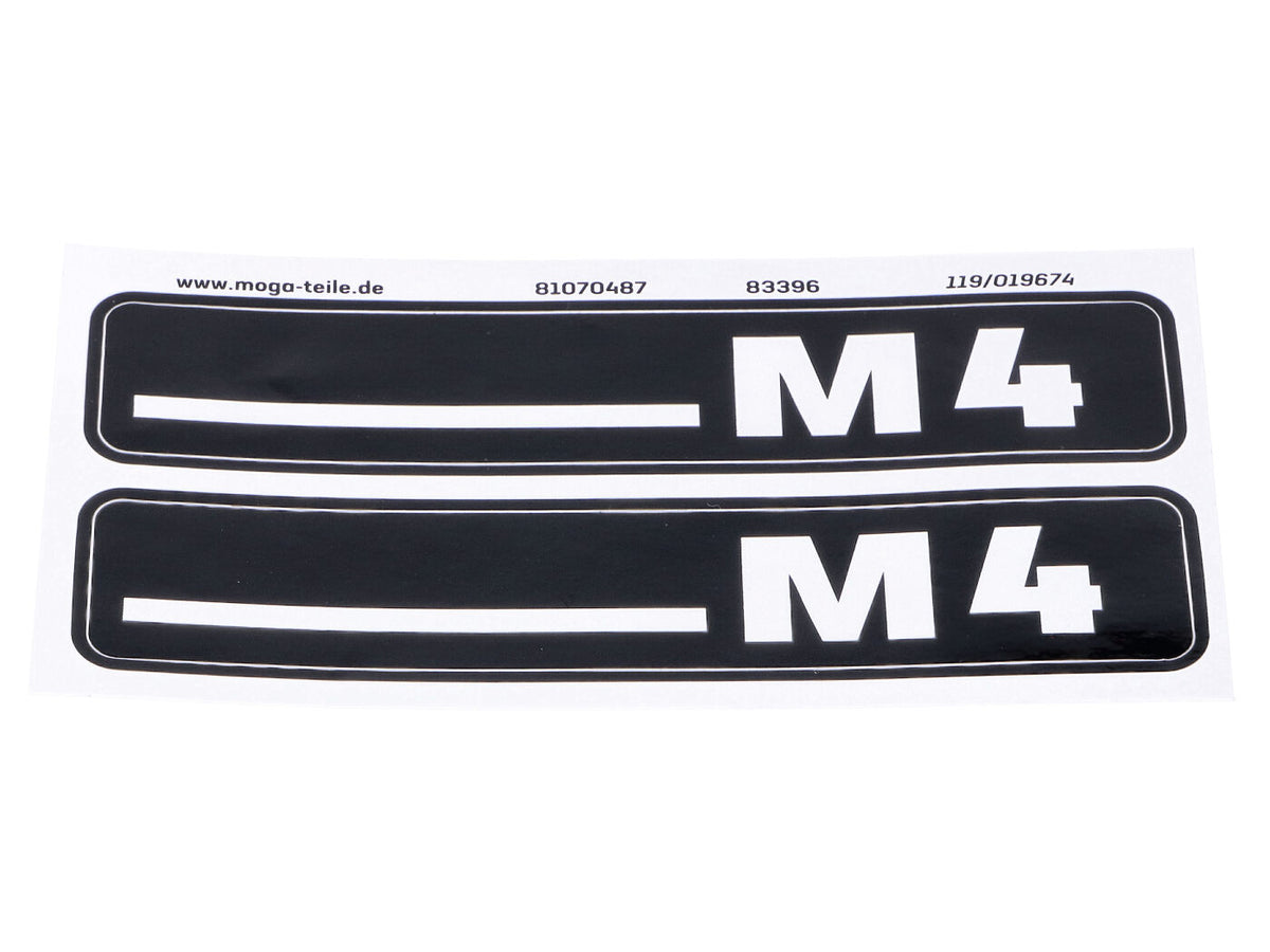Jeu dÂ´autocollants MOGA 105mm x 21mm pour Hercules M4 Mofa Mokick