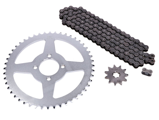 Jeu de chaînes DID 11-48-110/420 pour Yamaha DT 50 MX Mokick année 80-86