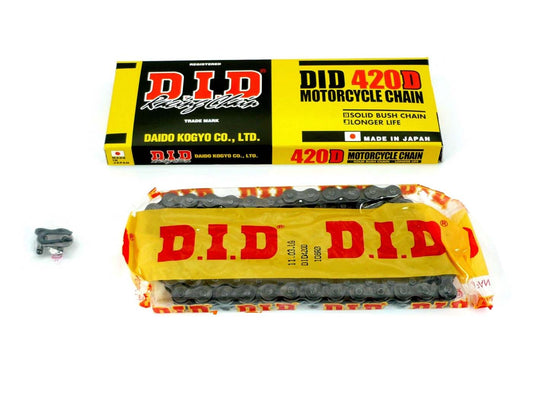 Chaîne DID 420 112 maillons renforcée pour Yamaha DT 50 MX, RD Honda MCX 80 S