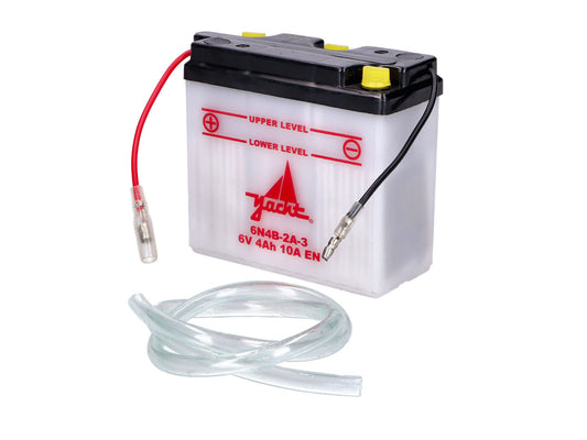Batterie 6N4B-2A-3 6V 4Ah pour Yamaha DT 50 MX RD Mokick KKR, Simson KR51, Suzuki TS 50 X