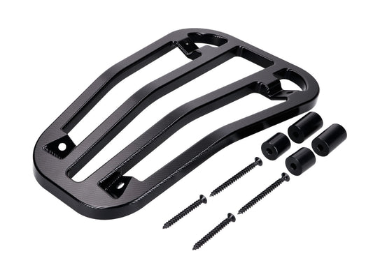 Top Case support / porte-bagages passage Moto Nostra, noir brillant, CNC pour Vespa Primavera 50-150cc, Sprint 50-150cc