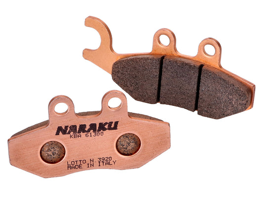 Plaquettes de frein Naraku synthétique pour Aprilia, Derbi, Gilera, Piaggio, Vespa