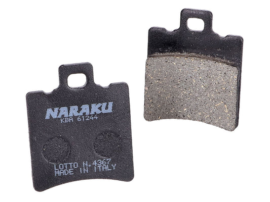 Plaquettes de frein Naraku organique pour Aprilia, Malaguti, MBK, Piaggio, Yamaha