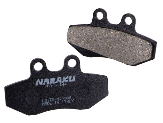Plaquettes de frein Naraku oragnique pour Aprilia, Beta, Derbi, Cagiva, Peugeot, Rieju