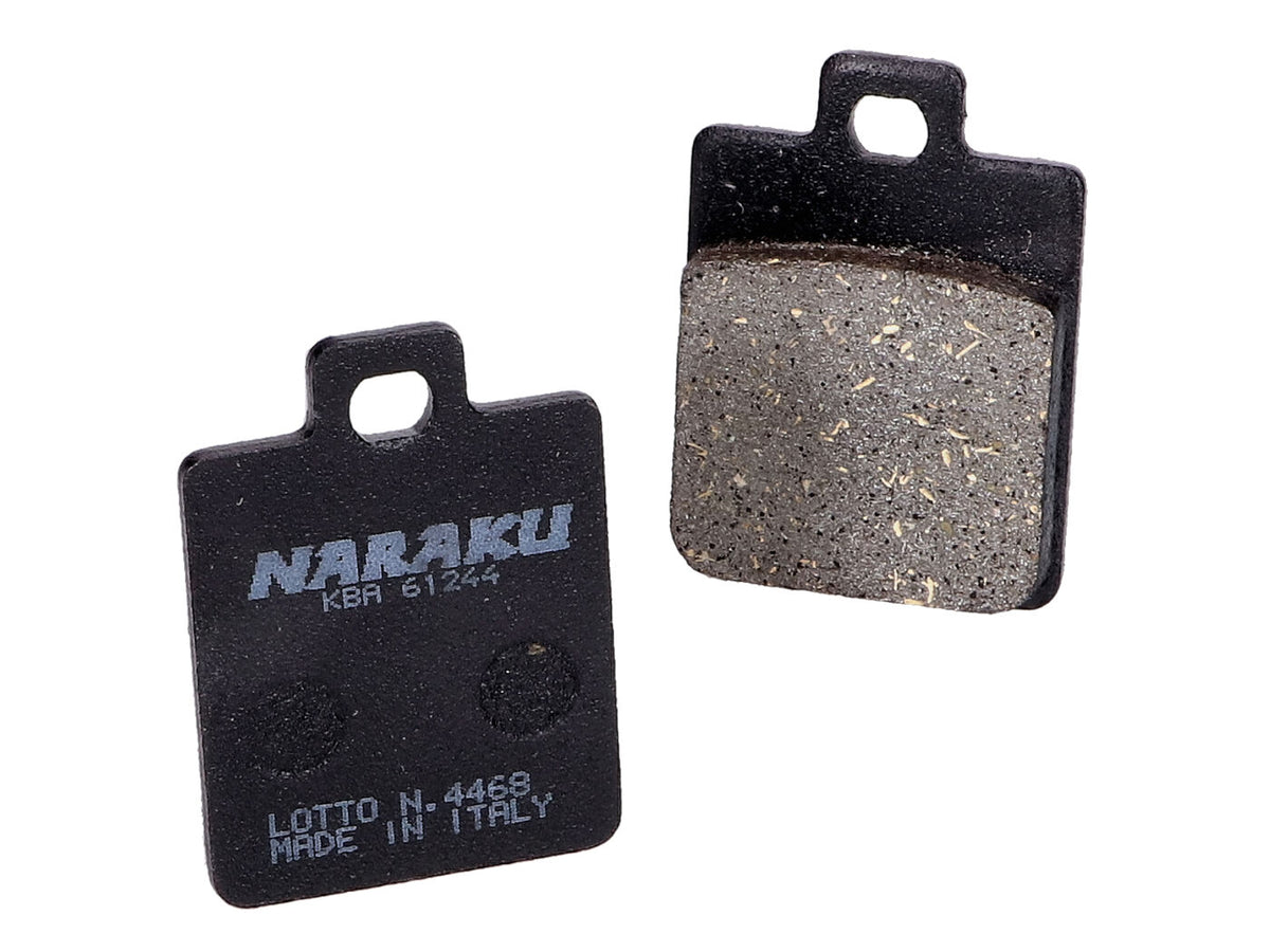 Plaquettes de frein Naraku organique pour Gilera, Piaggio, Vespa