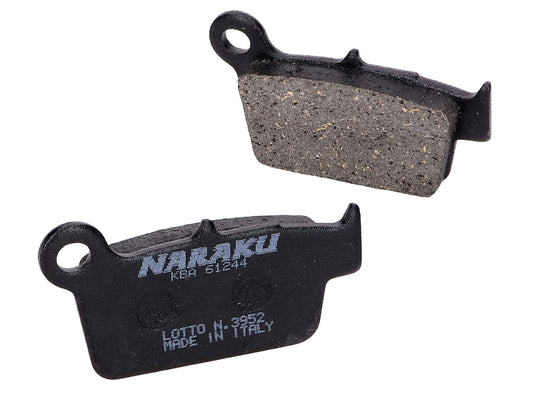 Plaquettes de frein Naraku organique pour Aprilia MXV, SXV, Fantic, GasGas, Kawasaki KX, Sherco, Suzuki RM-Z, TM, Yamaha YZ, WR