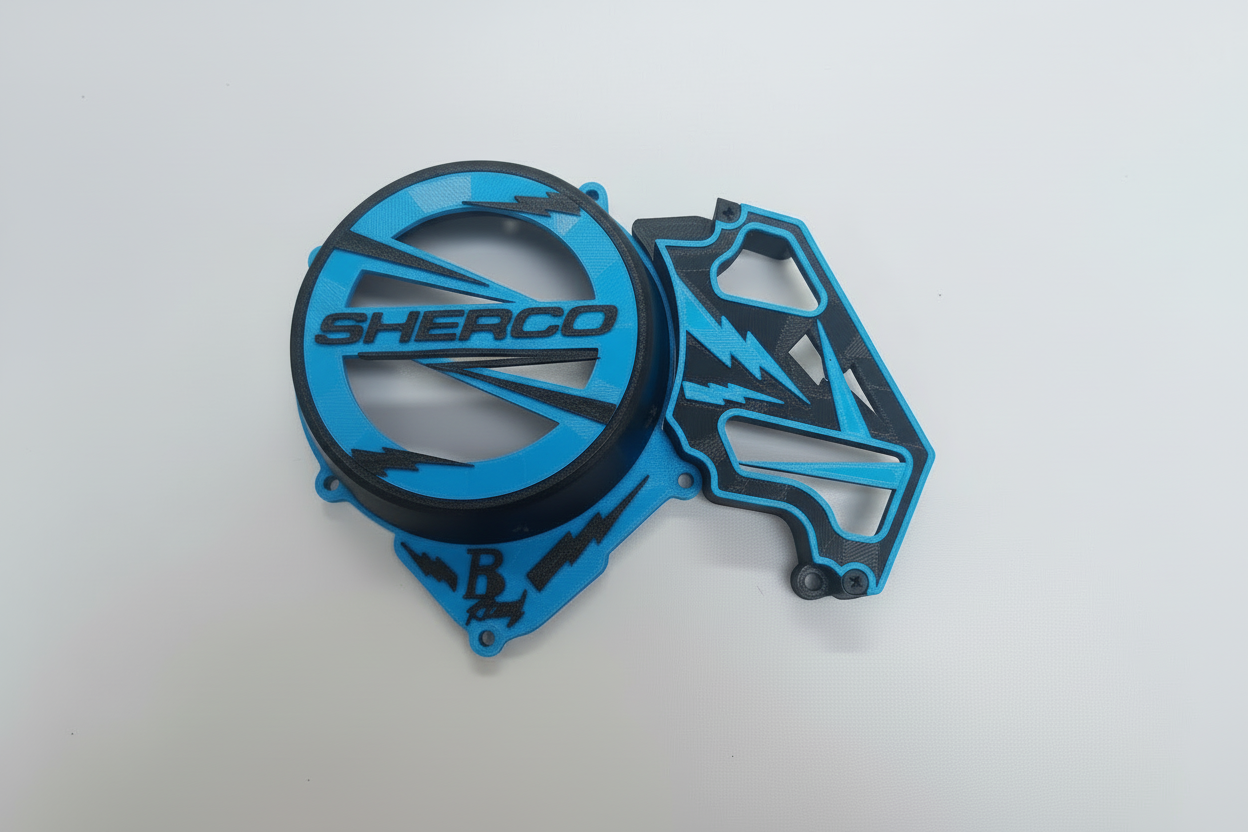 Pièces moto 3D - bleu et noir