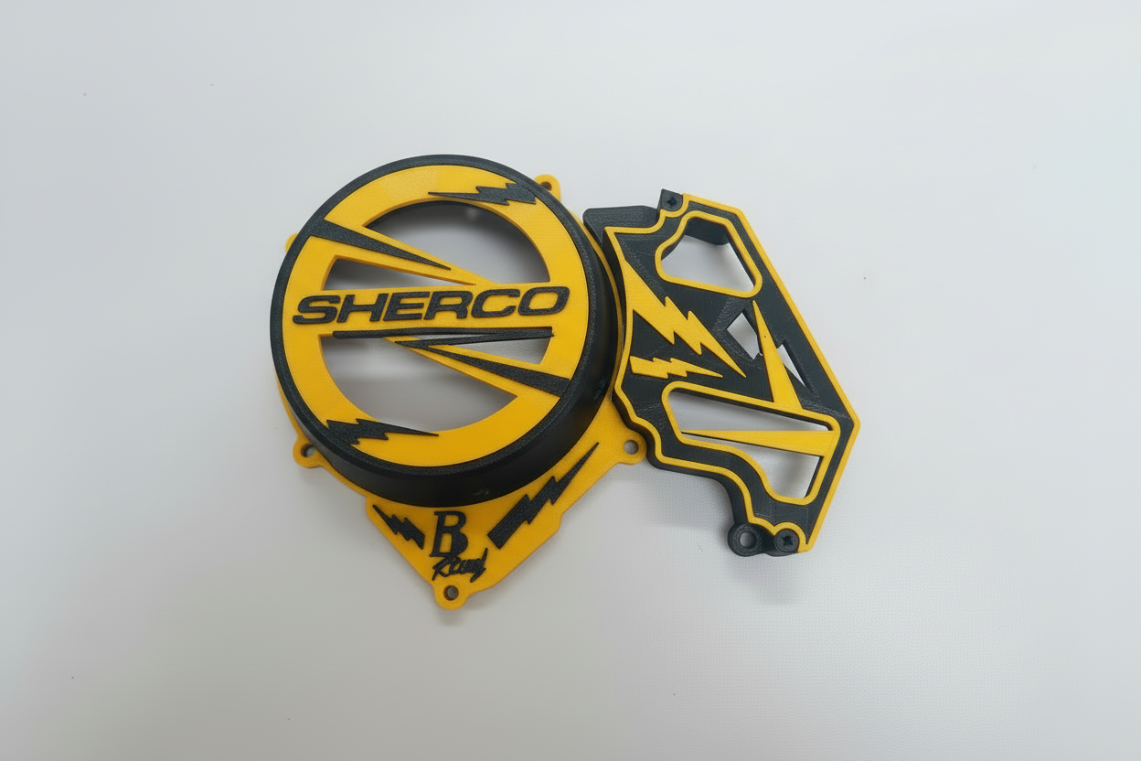 Pièces moto 3D - jaune et noir