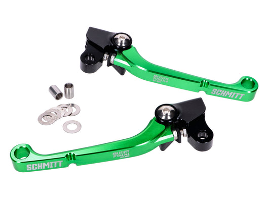 Levier de frein Levier dÂ´embrayage Set Schmitt Ancrage manuel CNC aluminium noir-vert pour Simson S50, S51, S53, KR51/2, SR50, SR80
