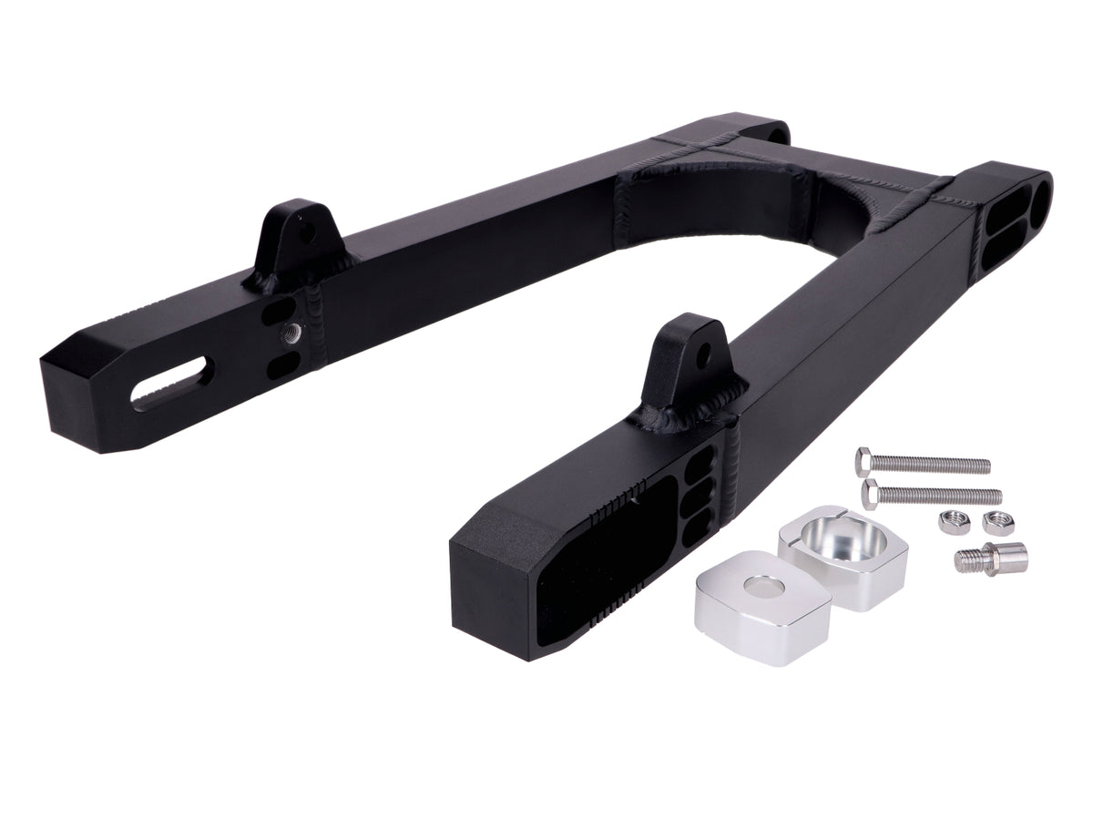 Bras oscillant de caisse Schmitt en aluminium CNC noir mat pour Simson S50, S51, S51 Enduro, S70, S70 Enduro, S53, S83