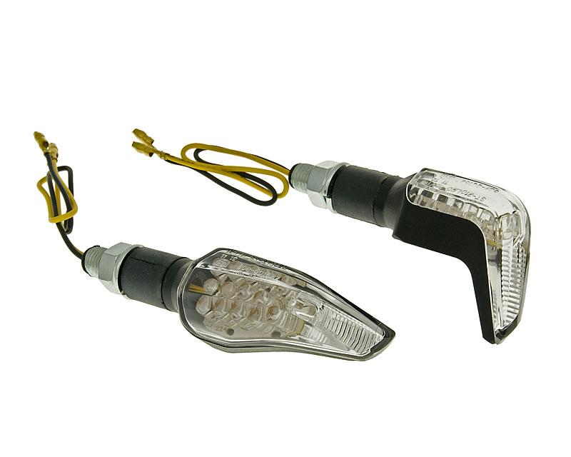 Clignotants M10 LED noir Sidewinder verre clair