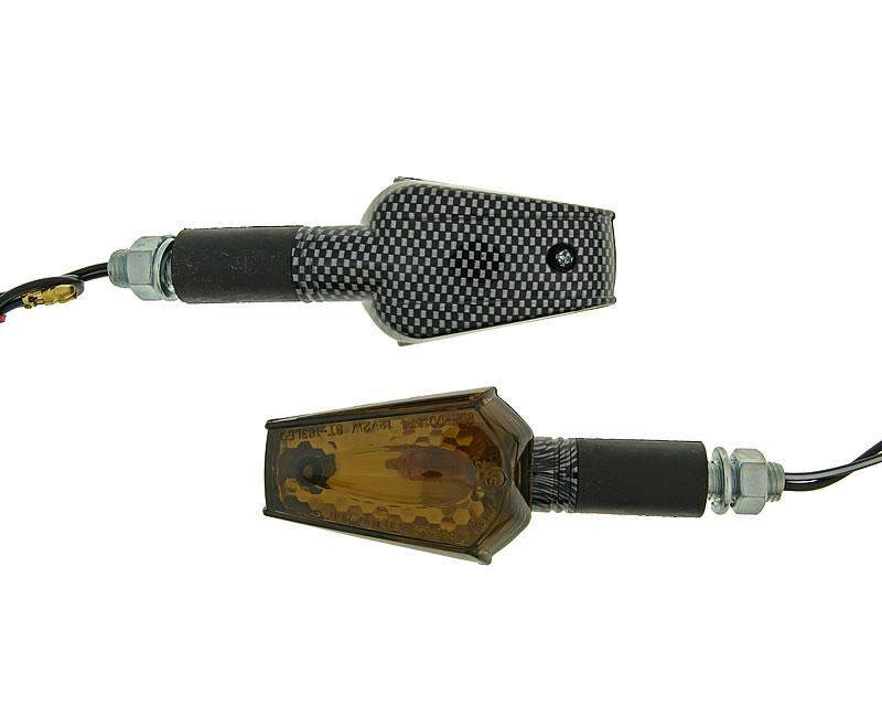 Jeu de clignotants M10 Carbon-Look Beamer teintÃ©, long