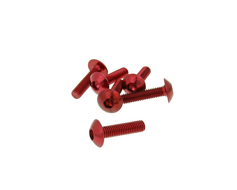 Jeu de vis 6 piÃ¨ces revÃªtement rouge - M5x20