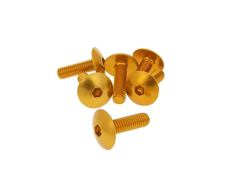 Jeu de vis 6 piÃ¨ces carÃ©nage or - M6x20