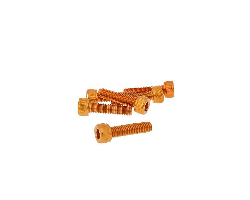 Jeu de vis 6 piÃ¨ces Ã  six pans creux en aluminium orange - M5x20