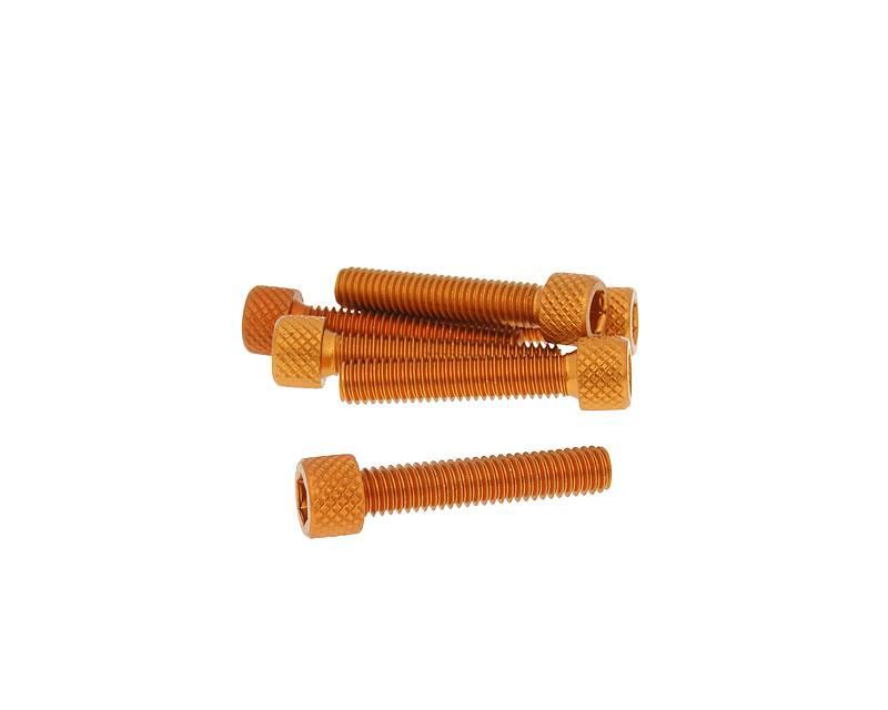 Jeu de vis 6 piÃ¨ces Ã  six pans creux en aluminium orange - M6x30