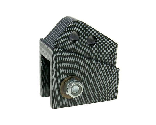 Rehausse dÃÂ´amortisseur CNC 2 trous carbone look pour Peugeot vertical