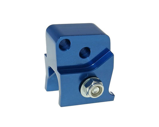 Rehausse dÃÂ´amortisseur CNC 2 trous bleu pour Peugeot horizontal