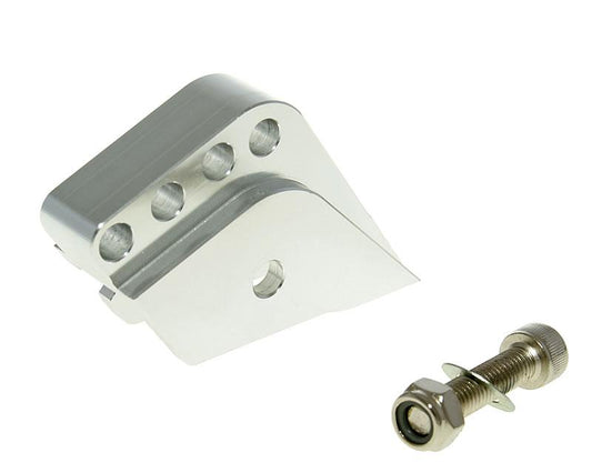 Rehausse dÃÂ´amortisseur CNC 4 trous platinum pour Peugeot vertical