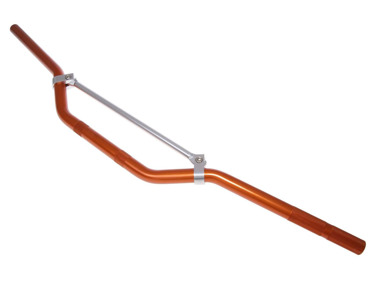 Guidon de motocross en aluminium avec jambe de force orange 22mm - 810mm