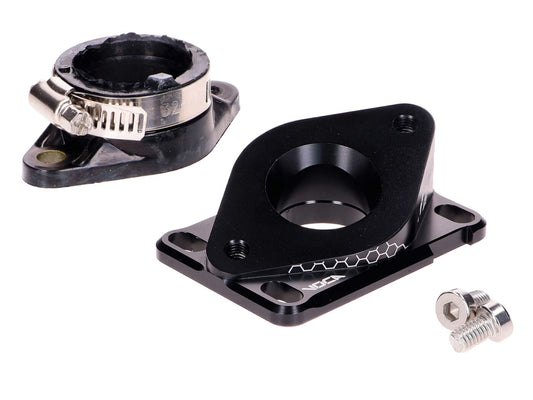 Collecteur dÂ´admission VOCA aluminium CNC PWK 21-28mm noir pour Minarelli AM6, Derbi