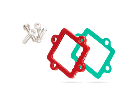 Spacer / plaque dÂ´écartement bloc membrane Voca CNC 5mm rouge pour Minarelli couché