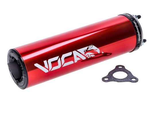 Silencieux Voca Racing 60x200mm rouge 50-80ccm pour D50B0, EBE050, EBS050, AM6