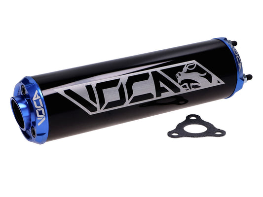 Silencieux Voca Racing 60x200mm bleu 50-80ccm pour D50B0, EBE050, EBS050, AM6