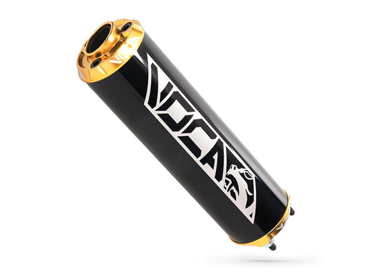 Silencieux arrière VOCA alu noir - embout CNC or