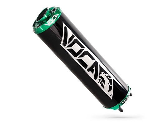 Silencieux arrière VOCA alu noir - embout CNC vert