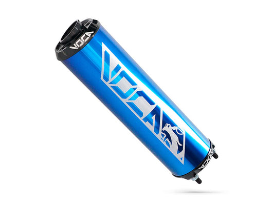 Silencieux arrière VOCA alu bleu - embout CNC noir
