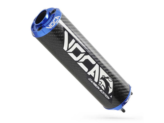 Silencieux arrière VOCA carbone - embout CNC bleu